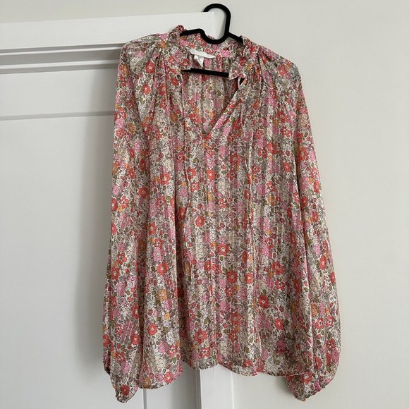 H&M Chiffon Blouse - Size M - Flower Print - Picture 1 of 3